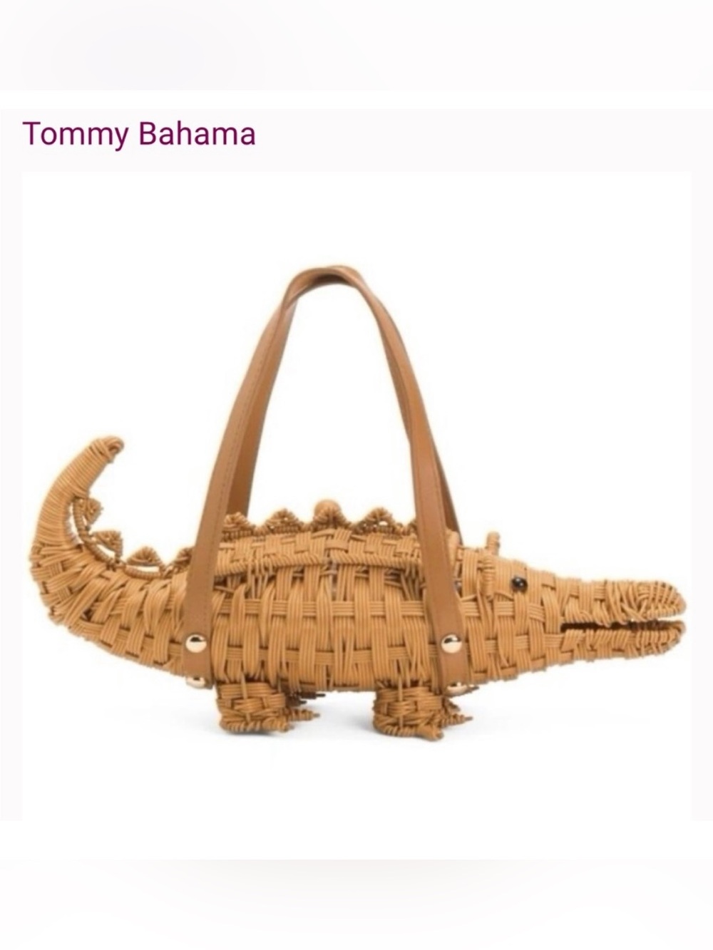 NWT-VIRAL 2026 Summer Tommy Bahama Wicker Alligator/Crocodile Bag